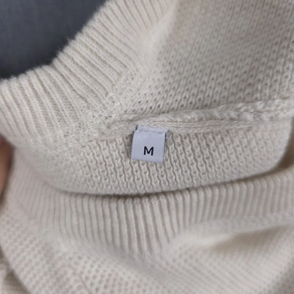 NN07 Hubert‎ Sweater Mens Medium Beige Honeycomb Weave Pullover No Nationality